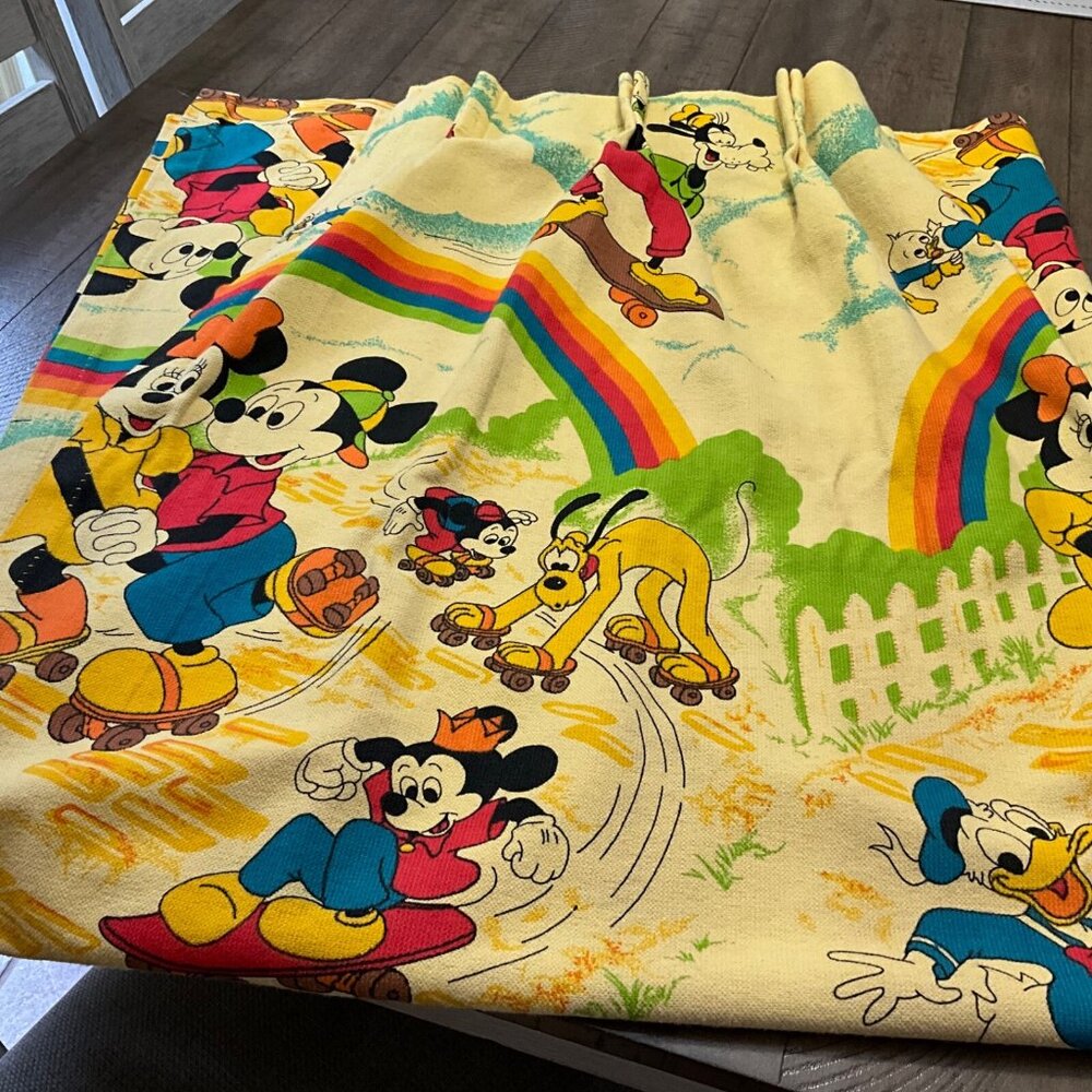 Vintage Minnie Mouse Mickey Mouse Drapes Curtains Walt Disney Productions 1980